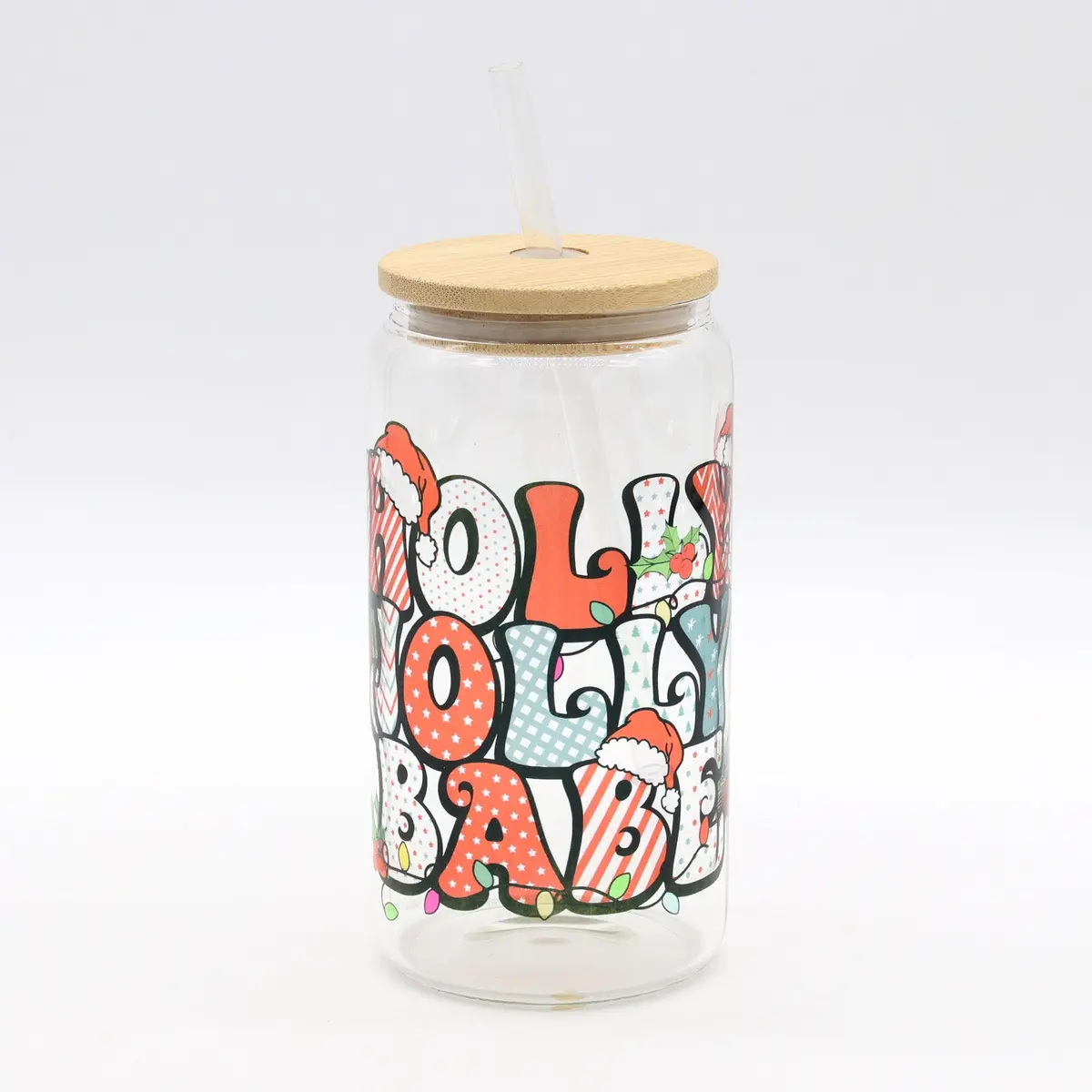 Holly Jolly Mama | Happy Holidays | Glass | Iced Coffee 1