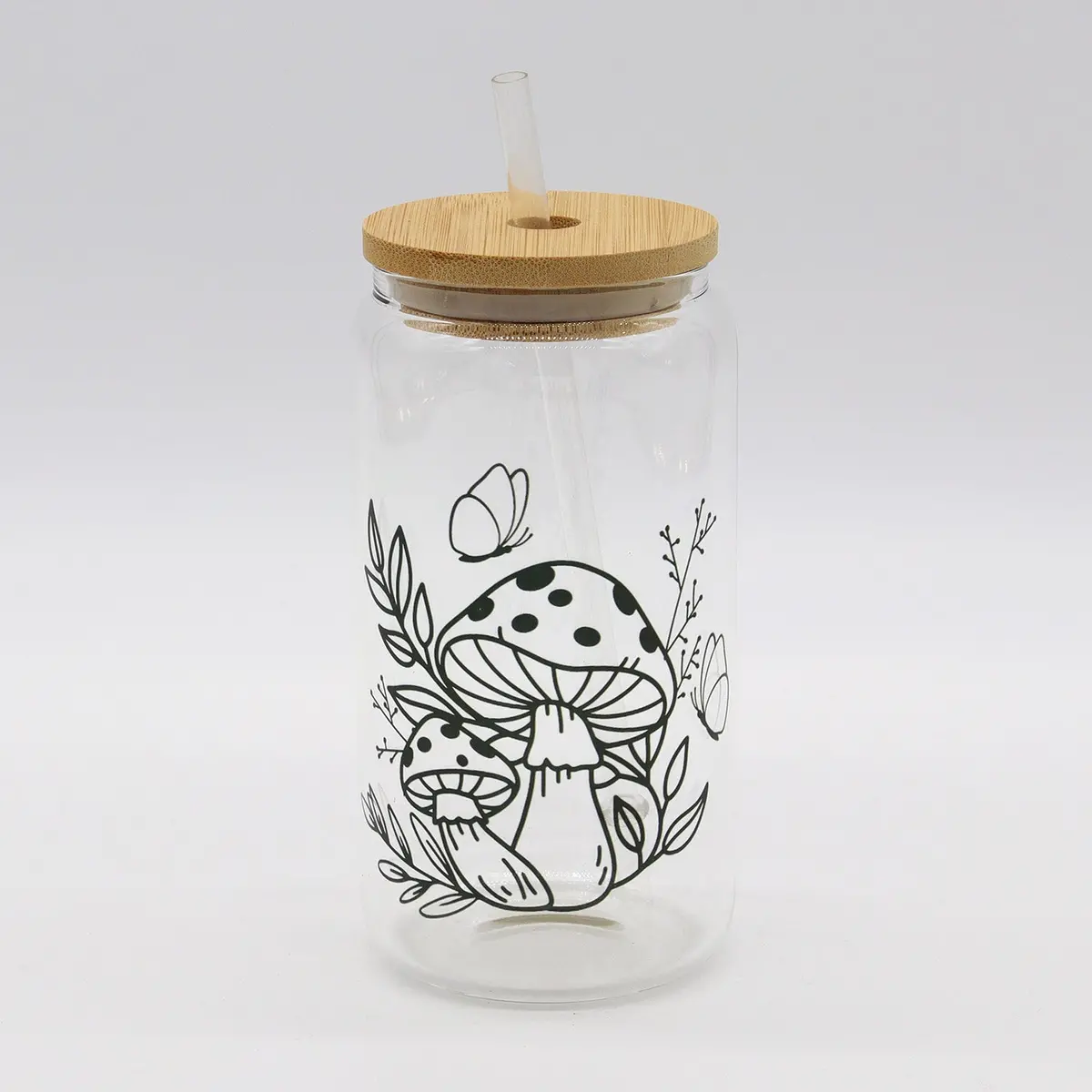Mushroom | Boho | Vibing | Beer Can Glass 1