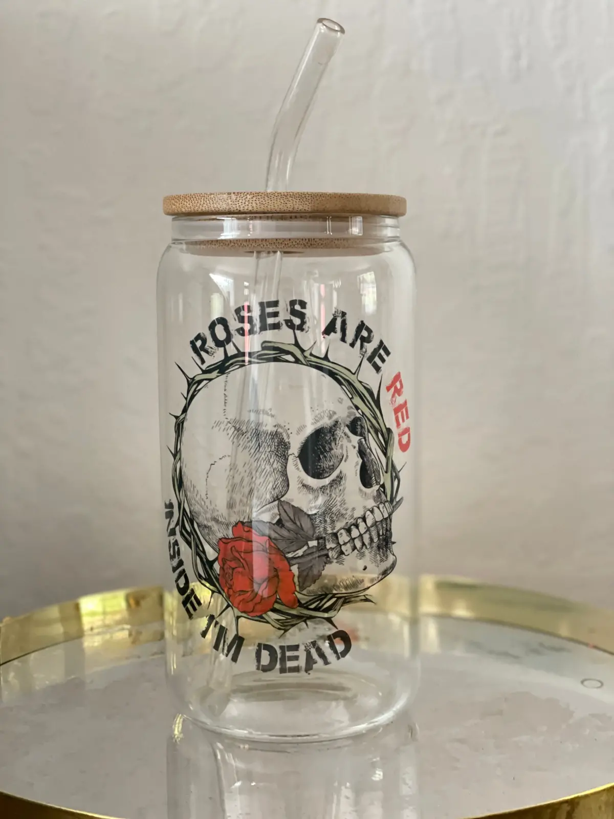 Roses Are Red | I'm Dead | Beverage | Glass Cup | Valentines 1