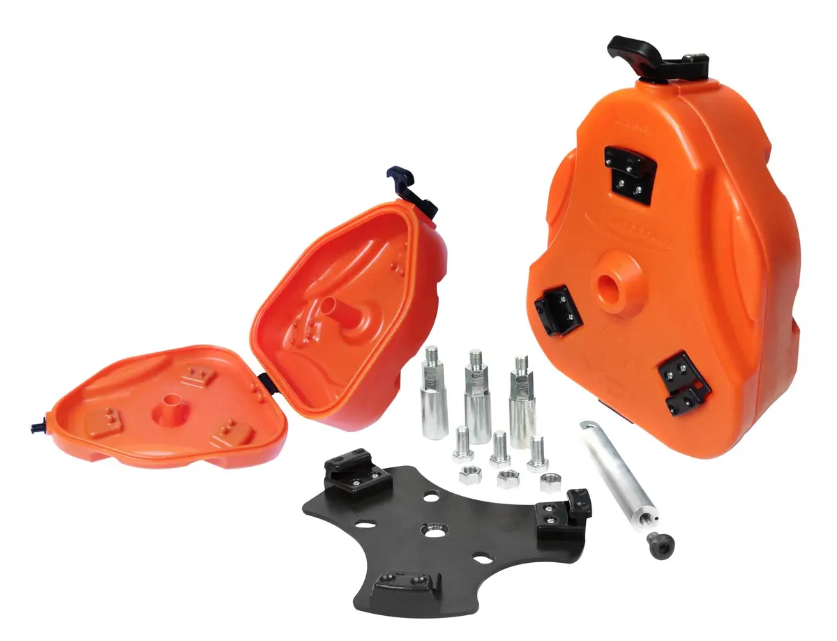46-75 Jeep Cj Cam Can Trail Box Orange W/ Spare Tire Mount Daystar 1