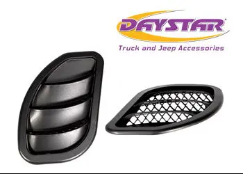 86-92 Jeep Mj Comanche Side Hood Vent Kit Black Pair Daystar 1