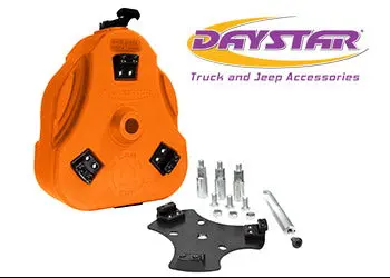 07-14 Fj Cruiser Cam Can Trail Box Orange W/ Toyota Tire Mount Daystar 1