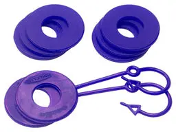 D Ring Isolator Washer Locker Kit 2 Locking Washers And 6 Non-Locking Washers Purple Daystar 1
