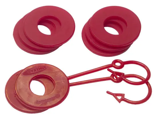 D Ring Isolator Washer Locker Kit 2 Locking Washers And 6 Non-Locking Washers Red Daystar 1