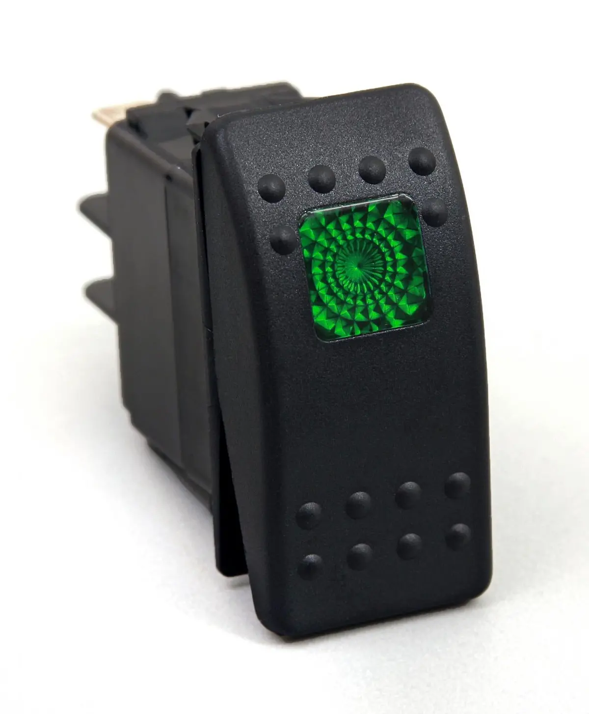 Rocker Switch Green Light 20 Amp Single Pole Daystar 1