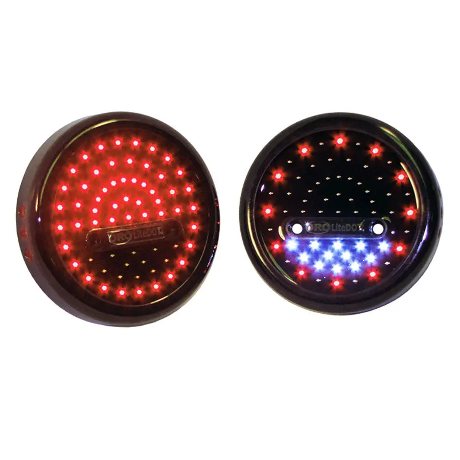 Jeep Tj Led Tail Lights 5 Inch Round Red/White Pair Litedot 1