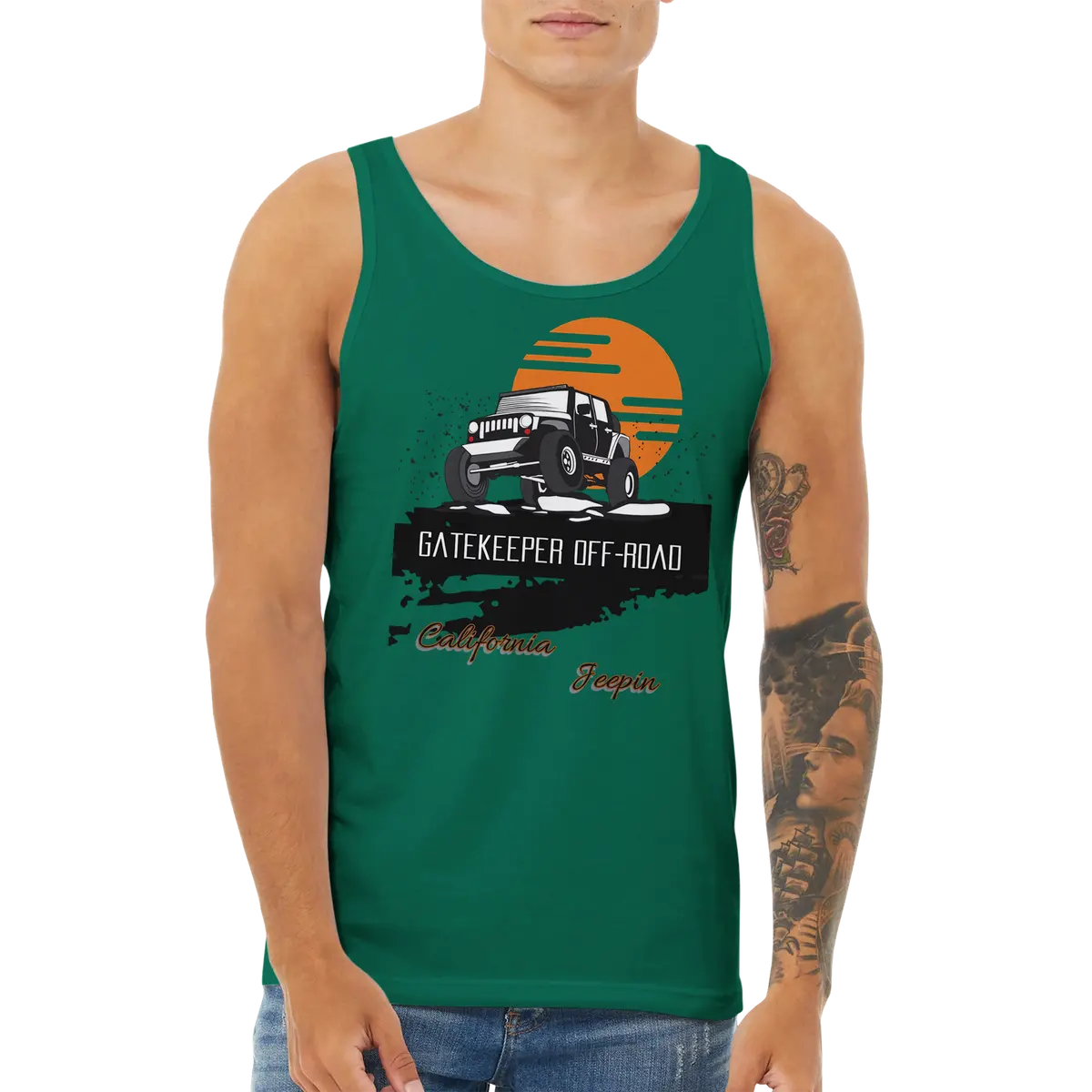 Gatekeeper Cali Jeepin Unisex Premium Tank Top - Image 11