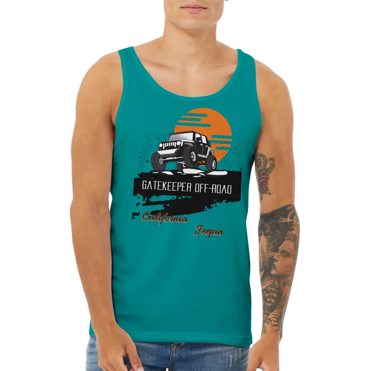 Gatekeeper Cali Jeepin Unisex Premium Tank Top - Image 10