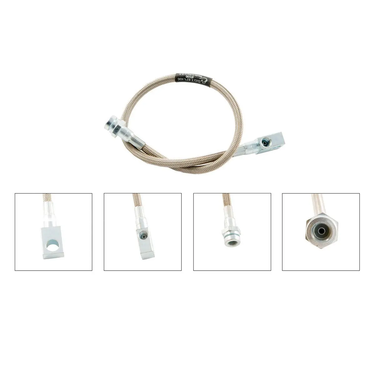 D.O.T. Stainless Steel Braided Brake Lines - 20" Rear 1