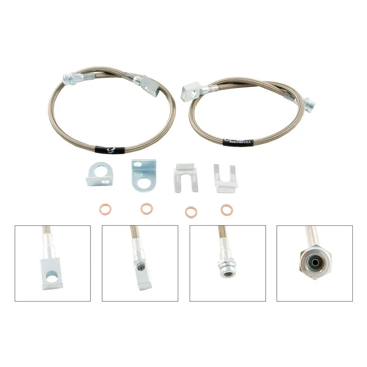 D.O.T. Stainless Steel Braided Brake Lines - 23" Front 1