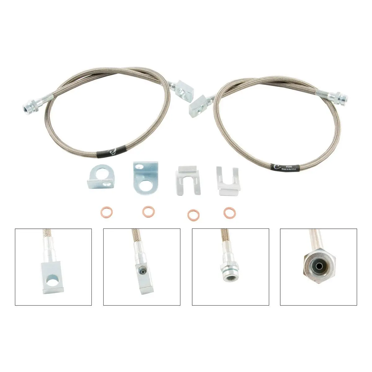 D.O.T. Stainless Steel Braided Brake Lines - 28" Front 1