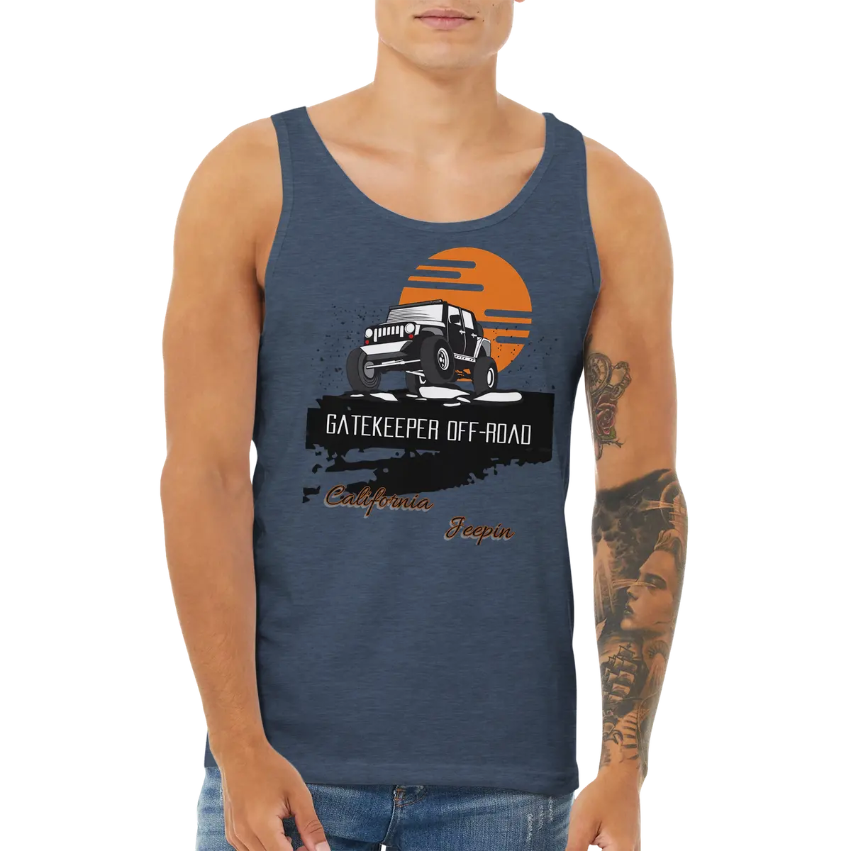 Gatekeeper Cali Jeepin Unisex Premium Tank Top - Image 14