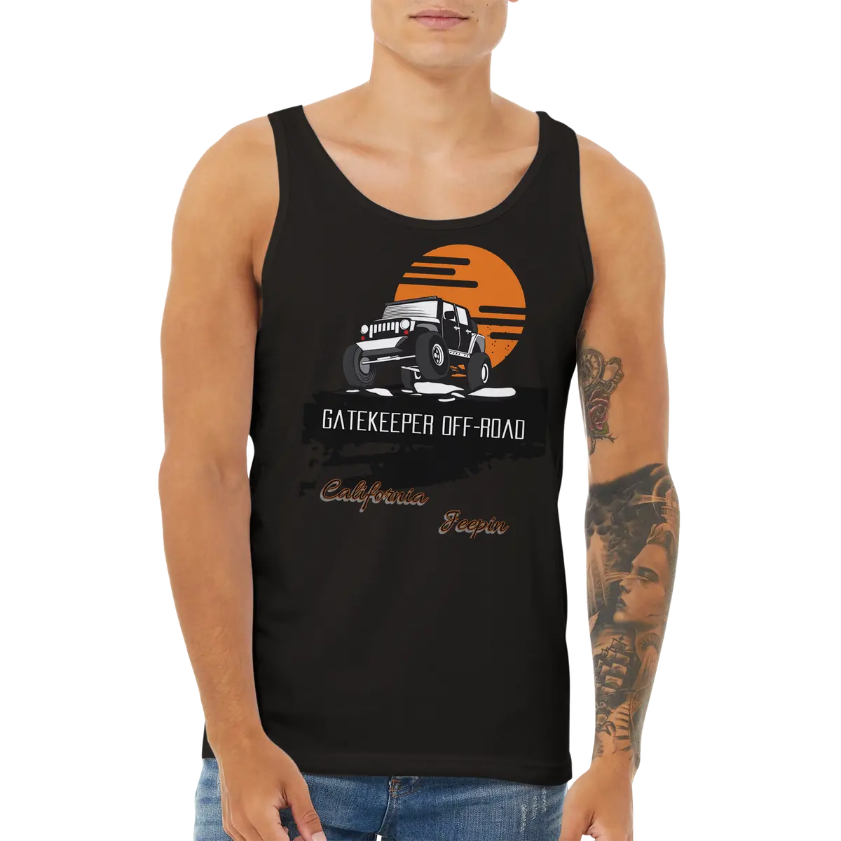 Gatekeeper Cali Jeepin Unisex Premium Tank Top - Image 13