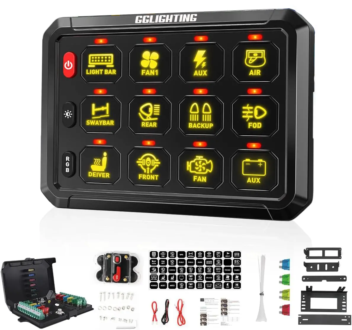 12-Gang Switch Panel With Rgb And Remote Control Bluetooth App 1