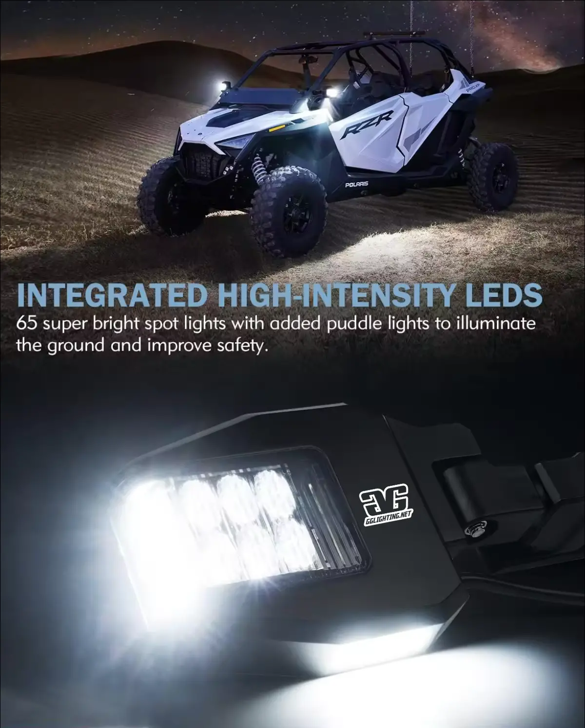 Off Road Side Mirror Pair With Sidewinder Led Pod Lights 2