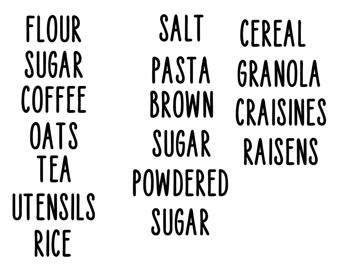 Pantry Labels | Kitchen Labels | Canister Labels| Farmhouse | Rae Dunn | | Organization | Pantry Organization 1