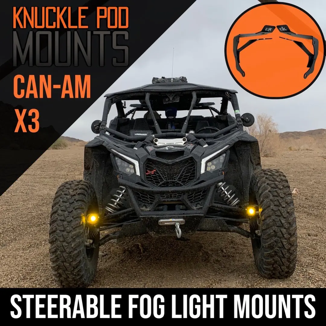 Can Am Maverick X3 Steerable Knuckle Pod Light Mounts (2017-2022) 2