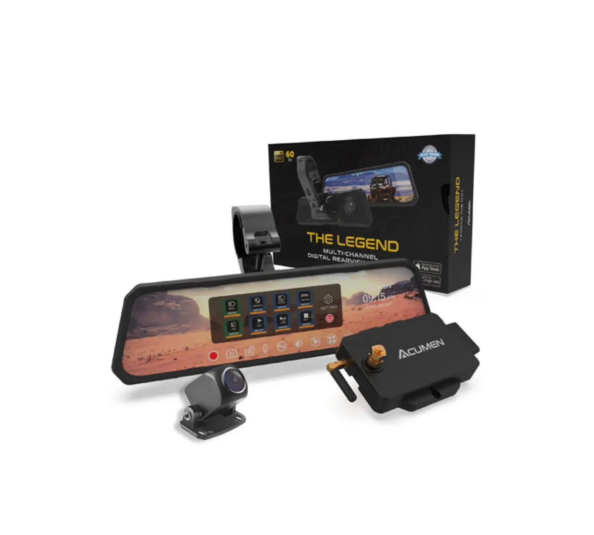 Touch Screen Rear View Mirror - 8 Gang Switch Panel - Dash Cam - "The Legend" 1