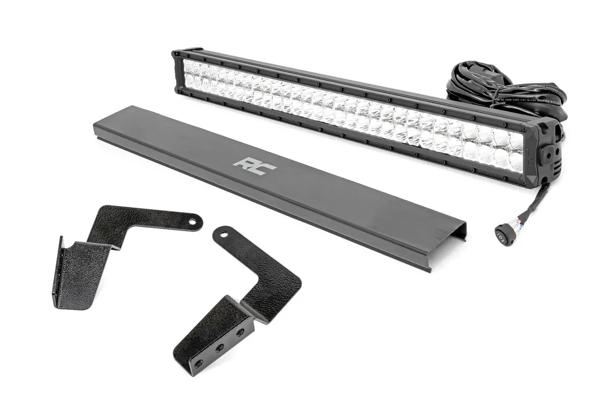 Led Light Bumper Mount 30Inch Chrome Dual Row White Drl Toyota Fj Cruiser 07 14 1