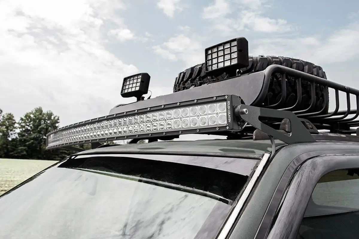 Led Light Mount Upper Windshield 50Inch Curved Jeep Grand Cherokee Zj 93 98 1