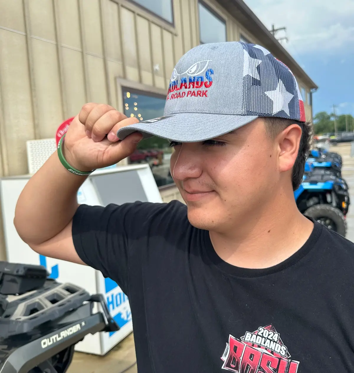 Badlands Grey/ American Flag Hat 1