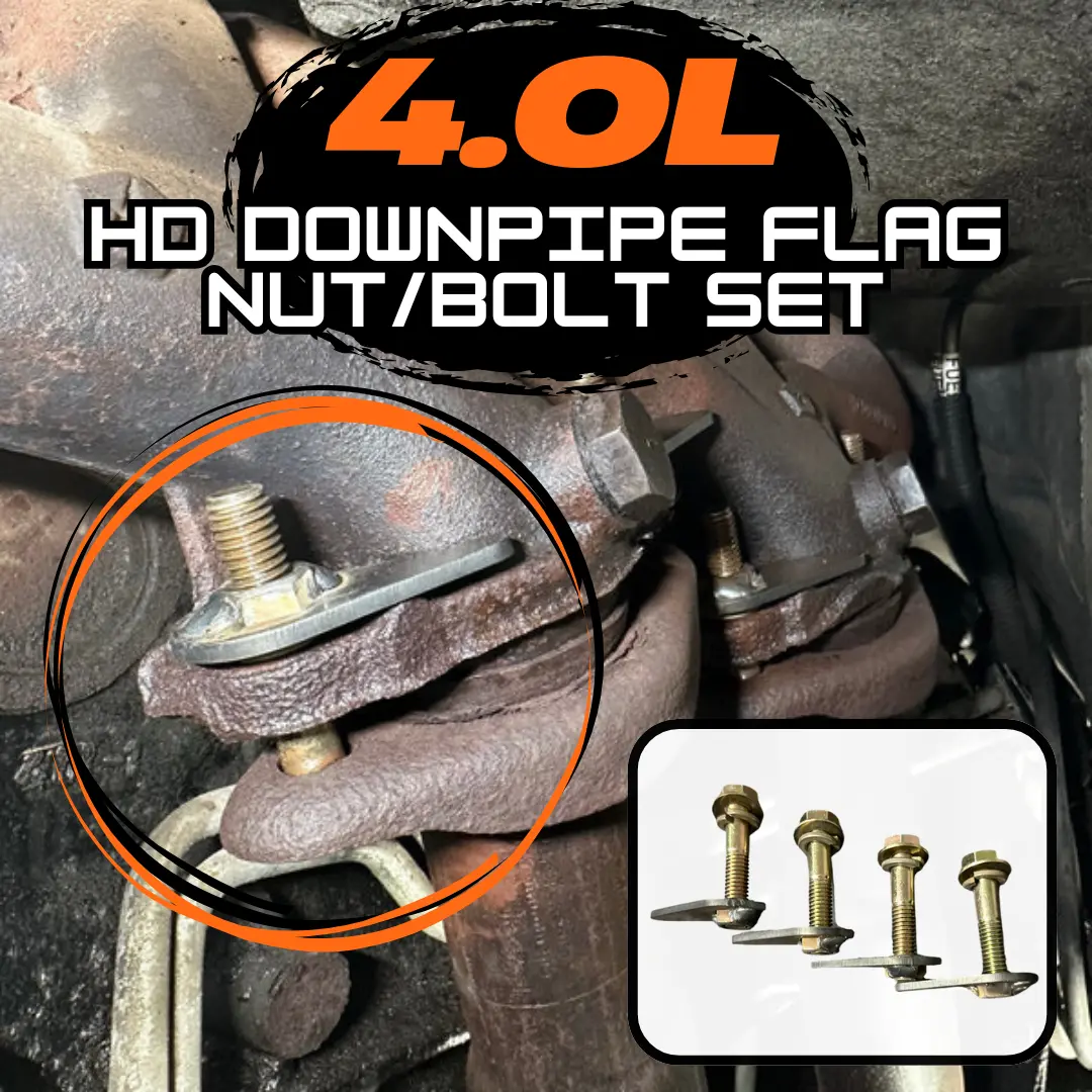 Exhaust Header Down Pipe Bolt And Flag-Nut Set For Jeep Tj / Xj / Zj / Yj / Wj / Lj 2