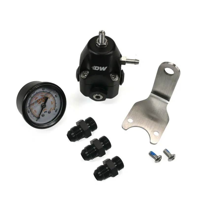 Deatschwerks Dwr1000c Afpr + Pressure Gauge + 6An Fittings - Anodized Black 1