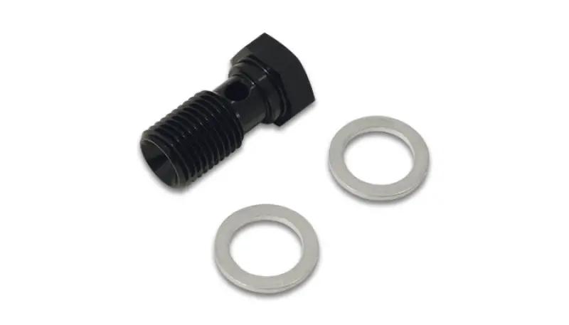 Vibrant Aluminum Banjo Bolt W/ 2 Washers (M12x1.5 20Mm Lg) - Anodized Black 1