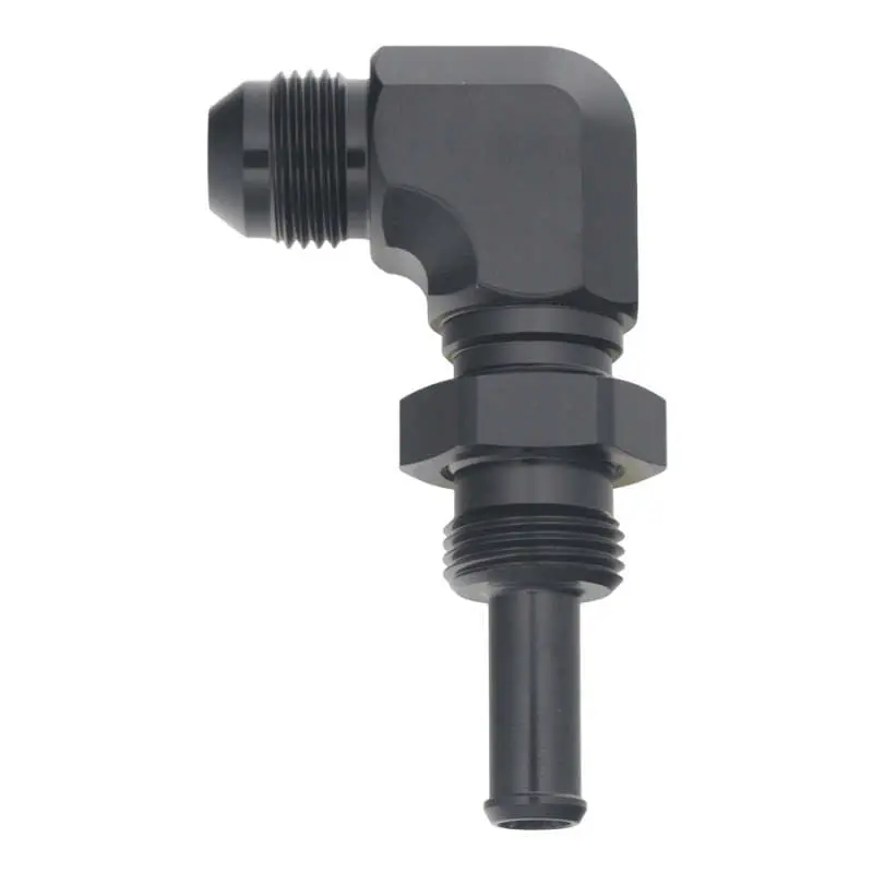 Deatschwerks 8An Male Flare To Straight 3/8In Single Hose Barb - Anodized Matte Black 1