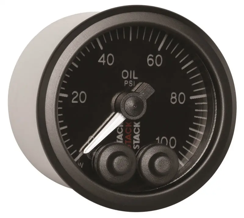 Autometer Stack Instruments Pro Control 52Mm 0-100 Psi Oil Pressure Gauge - Black (1/8In Nptf Male) 1