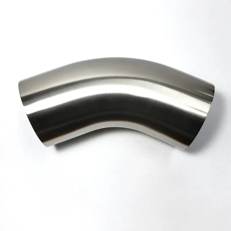 Stainless Bros 3.5In 304 Ss 45 Degree Bend Elbow - 1D / 3.5In Clr - 16Ga /.065In Wall - Leg 1