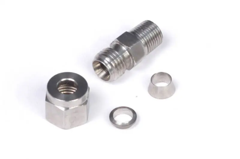 Haltech 1/4In Stainless Compression 1/8In Npt Thread Fitting Kit (Incl Nut & Ferrule) 1
