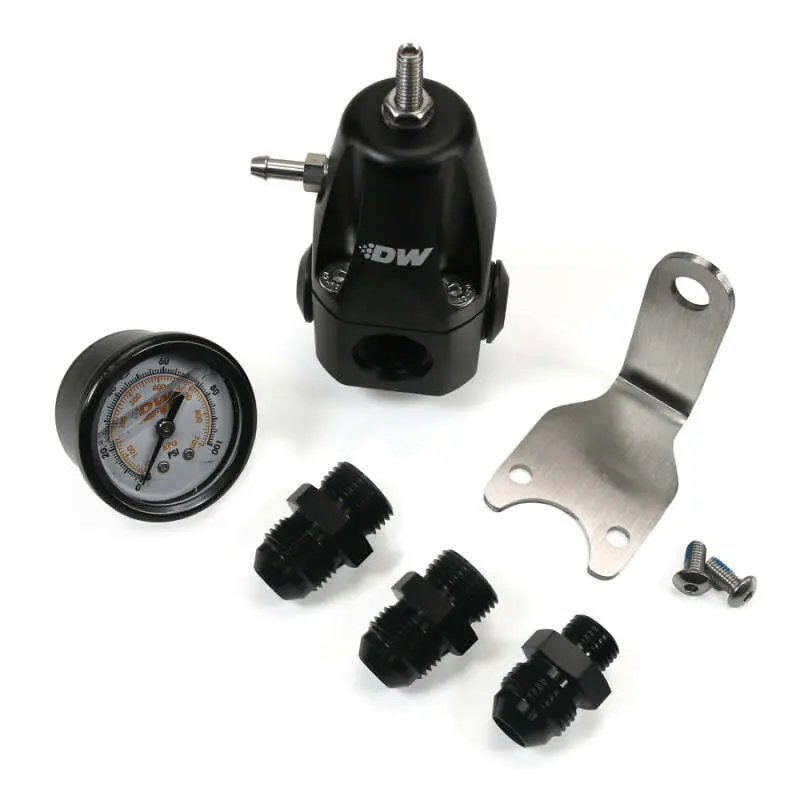 Deatschwerks Dwr1000 Afpr + Pressure Gauge + 8An Fittings - Anodized Black 1