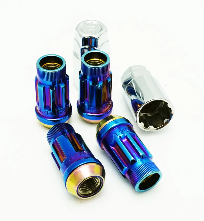 Wheel Mate Muteki Sr45r Lock Set 12X1.25 45Mm - Burned Blue Neon 1