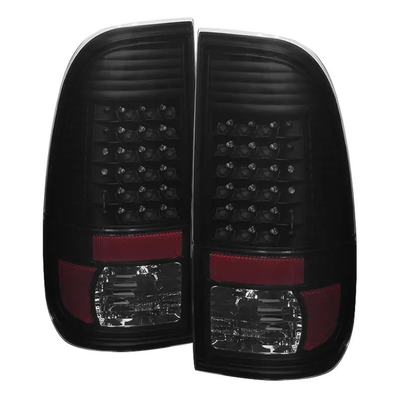 Xtune Ford Super Duty 08-15 Led Tail Lights Black Smoke Alt-Jh-Fs08-Led-Bksm 1