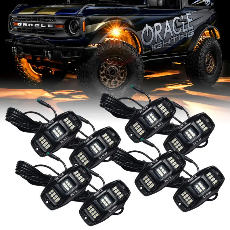 Oracle Underbody Rgb+W Wheel Well Rock Light Kit - 8 Pcs - Colorshift See Warranty 1
