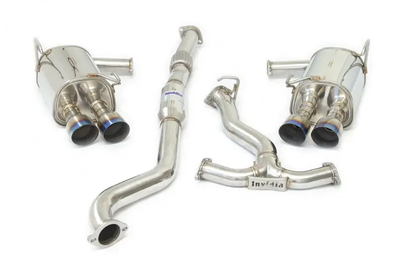 Invidia 2022+ Subaru Wrx Q300 Single Layer Titanium Burnt Quad Tip Cat-Back Exhaust 1