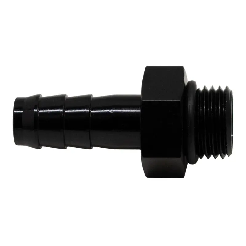 Deatschwerks 6An Orb Male To 3/8In Male Triple Barb Fitting (Incl O-Ring) - Anodized Matte Black 1