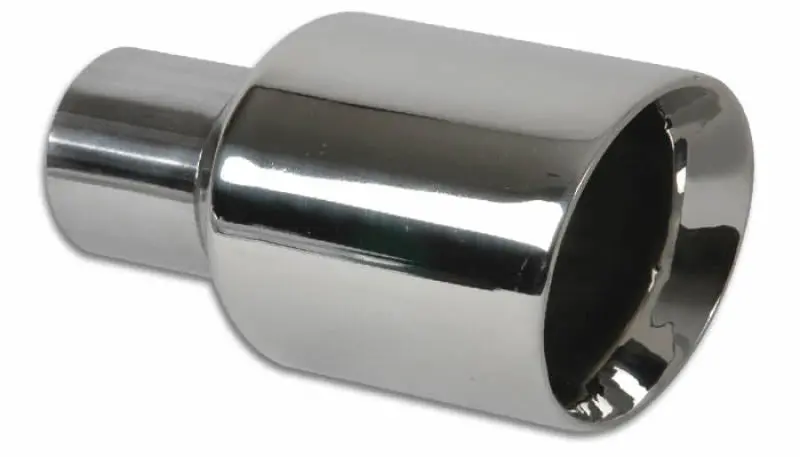 Vibrant 2.50In Inlet I.D. 3.50In Outlet O.D. Round Stainless Steel Tip (Double Wall Angle Cut) 1