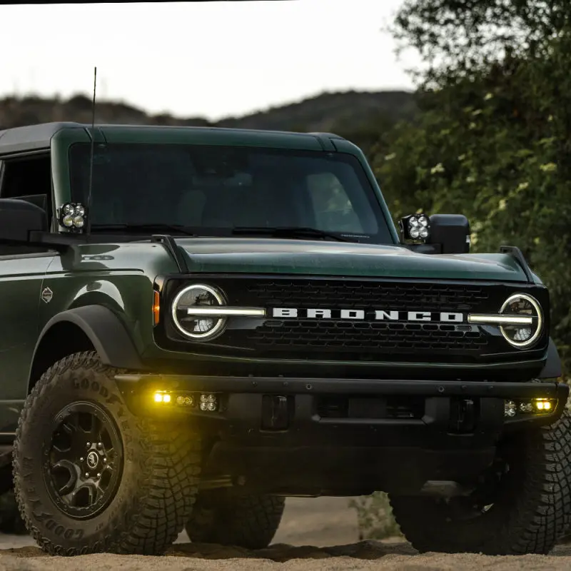 Baja Designs 21-22 Ford Bronco W/Steel Bumper S2 Sae Sportsmen Fog Pkt Light Kit W/Upfitter - Amber 2
