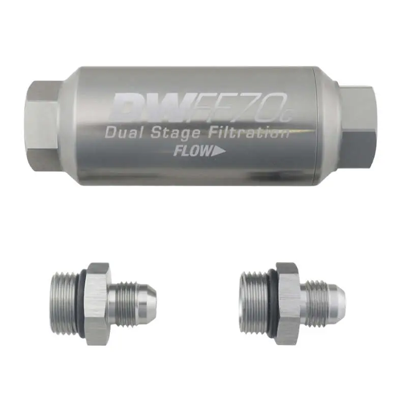 Deatschwerks 6An 10 Micron 70Mm Compact In-Line Fuel Filter Kit 1