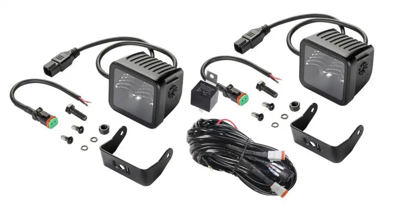 Hella Universal Black Magic 3.2In L.E.D. Cube Kit - Flood Beam 1