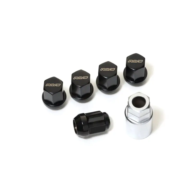 Rays 19 Hex Lock & Lug Nut Set M14 X 1.5 - Black 1